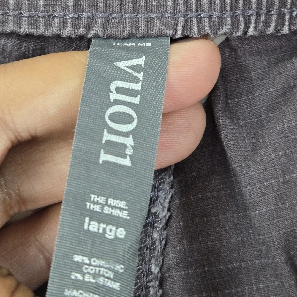 Vuori Men Activewear Shorts L Gray Organic Cotton Ripstop Climber 7